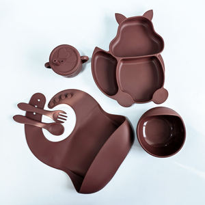 Vajilla Infantil con Plato de Succión, Platos de Silicona para Bebés, Set de Alimentación, Baberos, Cuchara, Tazón Dispensador, Kit para Niños de 0 a 12 <span class=keywords><strong>Meses</strong></span> - Product Image 4