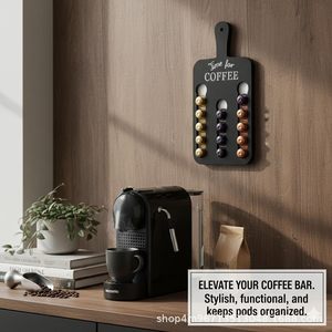 Support mural en bois pour dosettes de café 40 cm x 20 cm pour la maison et la cuisine - Product Image 5
