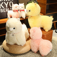 Peluche Alpaga Rose Mignon Oem avec Cloche, Peluche de 25/35/45cm, Lama, Décoration Maison Ferme, Usine HY7, Personnalisé