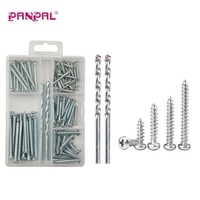 Assortiment de 92 vis autotaraudeuses en acier zingué avec foret 3.5x25 4x25 5x30 5x38 5x50 – Kit de fixation personnalisable