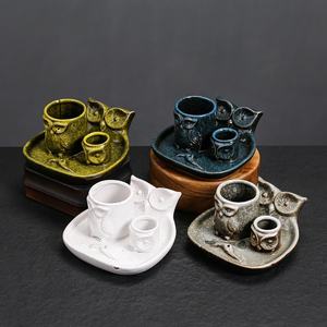 Ceramic Anti-Odour Incense Burner American <strong>Owl</strong> Sage Design Peruvian Sacred Wood Burning Stand Incense <strong>Holder</strong> Spring Summer Fall - Product Image 1