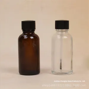 Botella de Vidrio Cilíndrica de Color Blanco para Aceite Esencial, Esmalte de Uñas y Ungüento con Aplicador de Pincel - Product Image 2