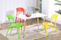 Chaises de salle à manger empilables en plastique PP colorées pour restaurant, usine, café – Prix abordable