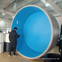 Piscine gonflable en PVC personnalisée, texture brossée, forme ronde pliable, pompe électrique 800W, réservoir d'eau