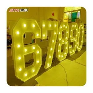 Kunden spezifische 4-Fuß-Nummer 3-Fuß-Ehe beleuchtete Buchstaben Holzdecke Liebesbrief Lampe Festzelt Buchstaben