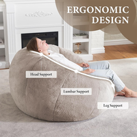 Grand pouf pour canapé pour adultes Fauteuil rembourré Pouf géant confortable