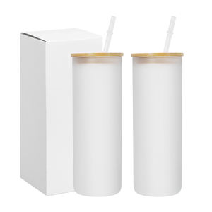 <span class=keywords><strong>Verre</strong></span> à bière en <span class=keywords><strong>verre</strong></span> à paroi simple givré de 25 oz <span class=keywords><strong>avec</strong></span> couvercle en bambou et <span class=keywords><strong>paille</strong></span> - Product Image 1