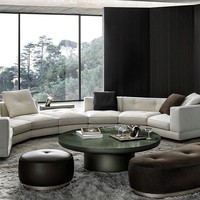 Mobilier italien design Table basse ronde avec texture de marbre naturel unique et base en métal idéale pour les intérieurs