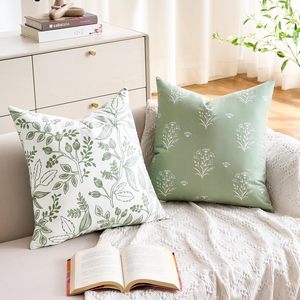 Lot de 2 housses de <span class=keywords><strong>coussin</strong></span> à motif de plantes d'été, douces pour canapé-<span class=keywords><strong>lit</strong></span>, salon, décoration de la maison - Product Image 1