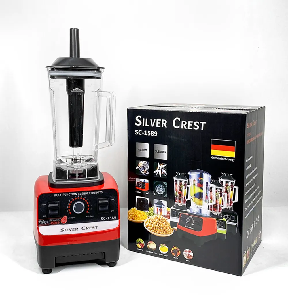 High Power 220V 1800W 2.0L Grote Zware Commerciële Blender Commercia Met Sliver Crest Geluid Cover Stille