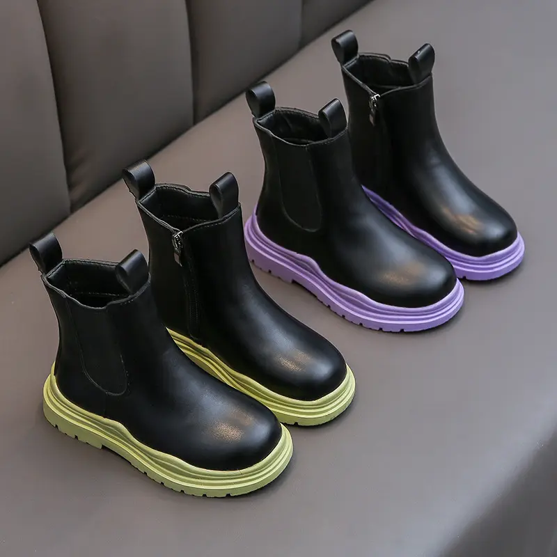 NI AN OEM bottebottes chausser des comfortable latest cheap casual fashion safety leather army kids boots children shoes