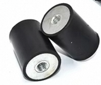 Supports d'isolation cylindriques filetés double extrémité Sondex M5x15x20mm, amortisseurs de vibrations en caoutchouc noir pour compresseur et générateur
