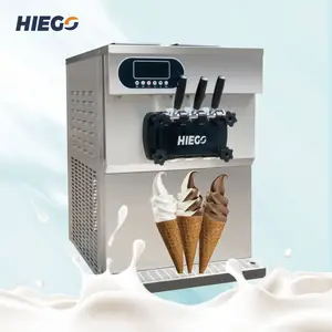 Commercial table top Icecream Gelato making machine three flavors soft serve ice cream maker for home snack food restaurant