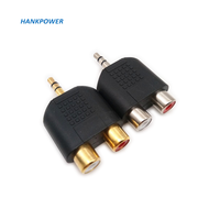 Adaptateur de connecteur audio stéréo mâle vers 2 RCA femelle plaqué or 3.5mm