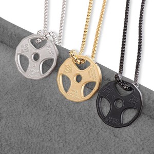 Collier Pendentif Haltère Fitness en Acier Inoxydable pour Homme, Design Géométrique, Bijou Sportif - Product Image 2