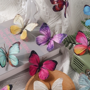 <span class=keywords><strong>10</strong></span> unids/bolsa 8 CM 3D decoraciones de mariposas artificiales para vestidos decoración de la casa decoración de muebles para zapatos - Product Image 2