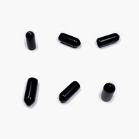 Tapas Protectoras Redondas de PVC Vinílico Suave Negro Personalizadas para Tubos, Tapas de Goma Flexible Moldeadas por Inmersión