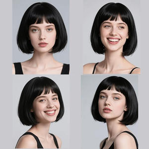 Parrucca Bob per Studenti, Tendenza Moda Europea e Americana, Uso Quotidiano, Multicolore, Capelli Corti, Fibra Resistente al Calore, Modella il Viso - Product Image 6