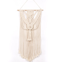 Nouvelle tapisserie tissée à la main de style Boho de luxe fantaisie avec décor mural en macramé