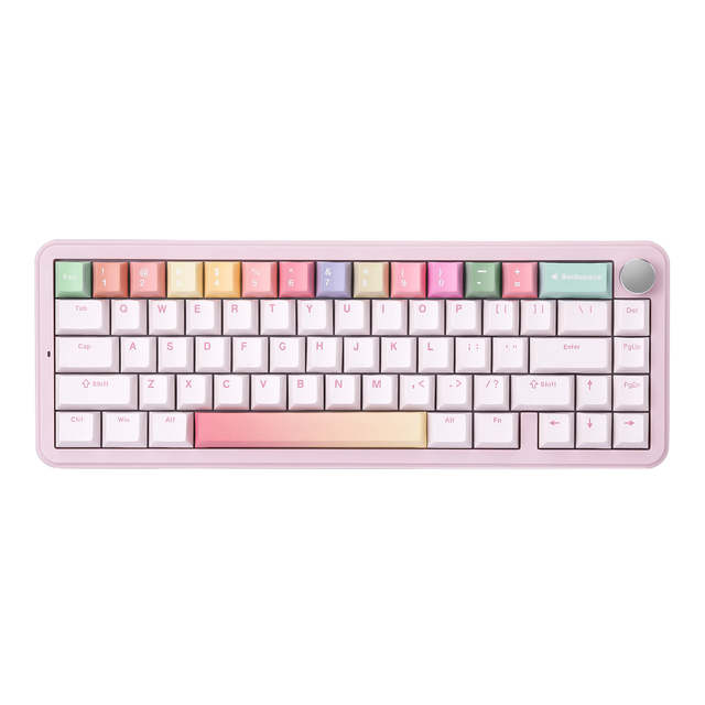YUNZII B68 Wireless Mechanical Keyboard 65% Layout 66 Keys Hot-Swappable Tri-Mode Gasket Mounted Mechanical Keyboard with Knob