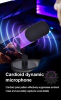 Microphone dynamique double mode ZX-777, lumière RVB colorée, micro à réduction de bruit pour diffusion en direct, jeux, enregistrement, podcasting