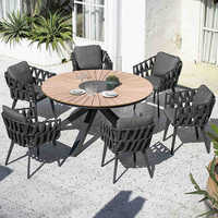 Hochwertige Luxuriöse Moderne Outdoor-Möbel Patio-Esstisch-Set Langlebig und Stühle für Gastronomie und Gartenmöbel