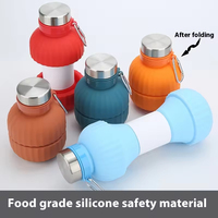 Bouteille d'eau de sport sans BPA en gros, bouteille en silicone personnalisée mignonne avec motifs multisports pour cadeaux promotionnels