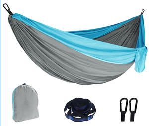 Hamaca Portátil Ligera <span class=keywords><strong>de</strong></span> Nailon Directo <span class=keywords><strong>de</strong></span> Fábrica, Hamaca Doble e Individual, Silla Hamaca para Acampar al Aire Libre, Correas para Árboles - Product Image 1