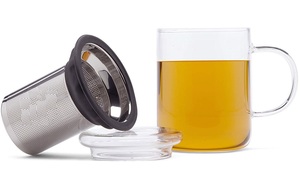 Set di Tazze da Tè in Vetro Trasparente Fatte a Mano da 12 Once <span class=keywords><strong>con</strong></span> <span class=keywords><strong>Infusore</strong></span> in Acciaio Inossidabile - Product Image 2