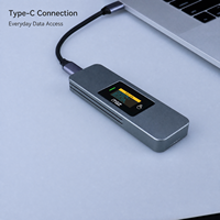 Boîtier SSD M.2 double protocole NVMe NGFF 10 Gbps RTL9210B en alliage d'aluminium avec écran LCD et logo personnalisé USB C