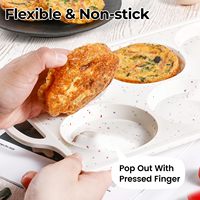 Moule en silicone pour gâteau de 4 pouces, moule de cuisson jetable avec cadre métallique pour muffins, whoopies, pains de maïs et mini-œufs.