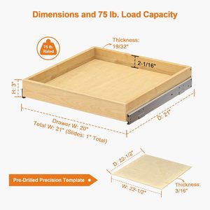 Holz fabrik hand gefertigte benutzer definierte ausziehbare Schubladen für Schränke Birkenholz Soft Close Schiebe schublade für Küchen schränke - Product Image 3