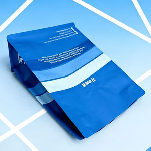 Bolsa con cierre hermético personalizada, reciclable, laminada, con base plana y válvula para envasado de alimentos para mascotas y granos de café. - Product Image 6