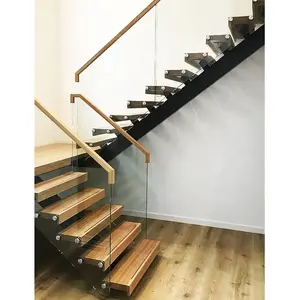 CBMMart système de marches d'escalier flottant industriel d'intérieur en bois massif pour villa