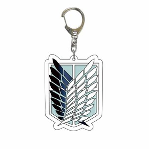 2000 estilos de alta calidad 5cm tamaño Japón Anime dibujos animados llaveros Attack on Titan acrílico de doble cara llavero anillo - Product Image 3