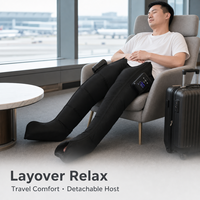 Masseur de jambes complet à 5 chambres, bottes de compression pneumatique 30-240 mmHg, avec unité principale rechargeable pour la récupération de la circulation