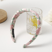 Bandeau en tissu pour femme, accessoires de cheveux, fleurs, fleurs, fleurs, printemps, été, coréen, vente en gros