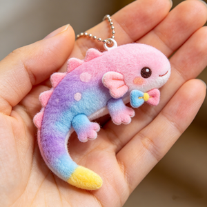 Peluche personnalisée Axolotl, <span class=keywords><strong>salamandre</strong></span> <span class=keywords><strong>mexicaine</strong></span>, poupée en peluche, pendentif, figurine de dinosaure hexagonale colorée, porte-clés pour sac à dos - Product Image 3