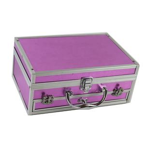 Kotak Penata Rias Wajah Aluminium Pengunci, Kotak Penata Rias & Penata Tato Kuku dengan Cermin & Laci Kosmetik - Product Image 3