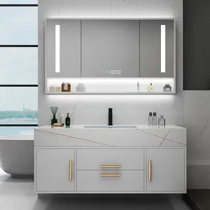 Europeu estilo de alta qualidade banheiro vanity preto e branco armário 36 polegadas vanity set com suspensório uma pia