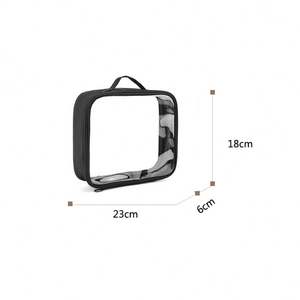 Sac de maquillage transparent en PVC personnalisé avec logo, écologique, imperméable, sacs de voyage cosmétiques transparents en PVC pour femmes - Product Image 1