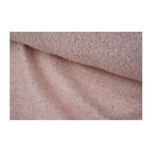 Tissu en tweed fantaisie de qualité supérieure fabriqué en Corée, rose pâle-vert, texture bouclée dorée, tissu textile tissé sur mesure OEM & ODM - Product Image 3