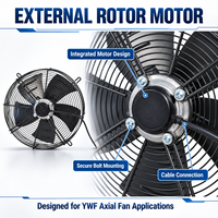 Ventilateur axial à rotor externe pour refroidisseur d'air évaporateur YWF 300-630mm 220V 380V, ventilateur de refroidissement pour réfrigération OEM