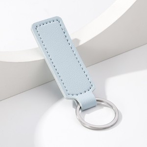 Venta al por mayor personalizado <span class=keywords><strong>PU</strong></span> llavero creativo color sólido cuero llavero colorido llaveros - Product Image 6