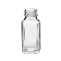 Prêt à expédier en gros 2oz 60ml bouteilles en verre à épices carrées françaises vides à large ouverture avec couvercle en plastique hermétique