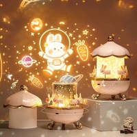 Projecteur d'Étoiles Portable Rechargeable pour Enfants, Lampe Créative LED à Projection de Nébuleuse, Veilleuse de Dessin Animé pour Enfants