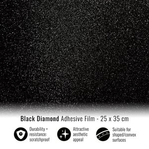 Pellicola avvolgente in PVC diamante nero 25X35 cm autoadesiva per cambiare colore autorigenerante Anti-graffio rotolo di protezione del corpo - Product Image 1