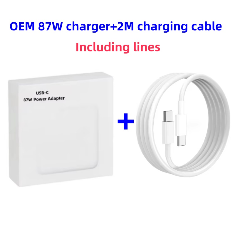 White OEM 87W+2m Type-C Cable