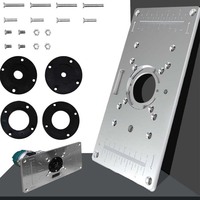 Enrutador De Placa Abatible, Enrutador De Placa De Insercibn Demesa Con 4 Uds, Anillos Con Insertos De Madera