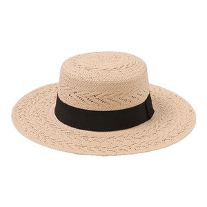 UPF50 Flat Top Wide Brim Straw Hat Hand Woven Natural Grass Applique Foldable Sun Hat Outdoor Garden Travel Women - Product Image 6